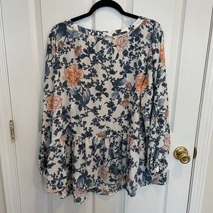 LOFT plus floral peplum blouse